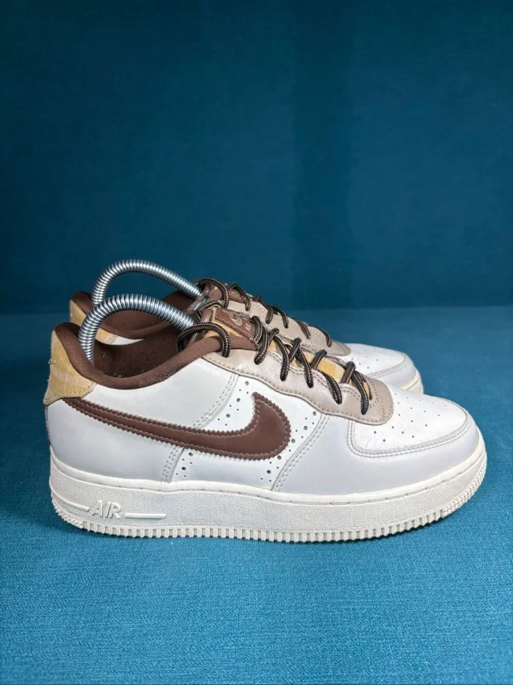 Nike Air Force 1 Low GS Plaid Cacao Wow Sail Youth Size 6Y Women's 7.5 FV3702-12